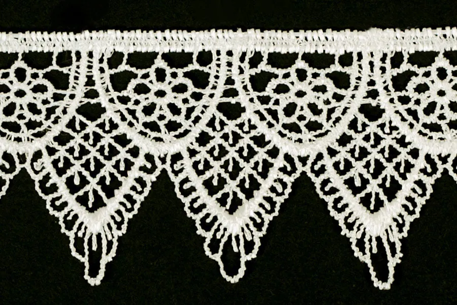 2" Double-Scalloped Ivory Venise Edging Lace (Made in England)