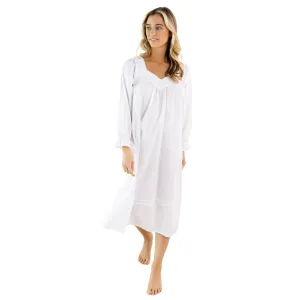 Adelaide White Cotton Nightgown