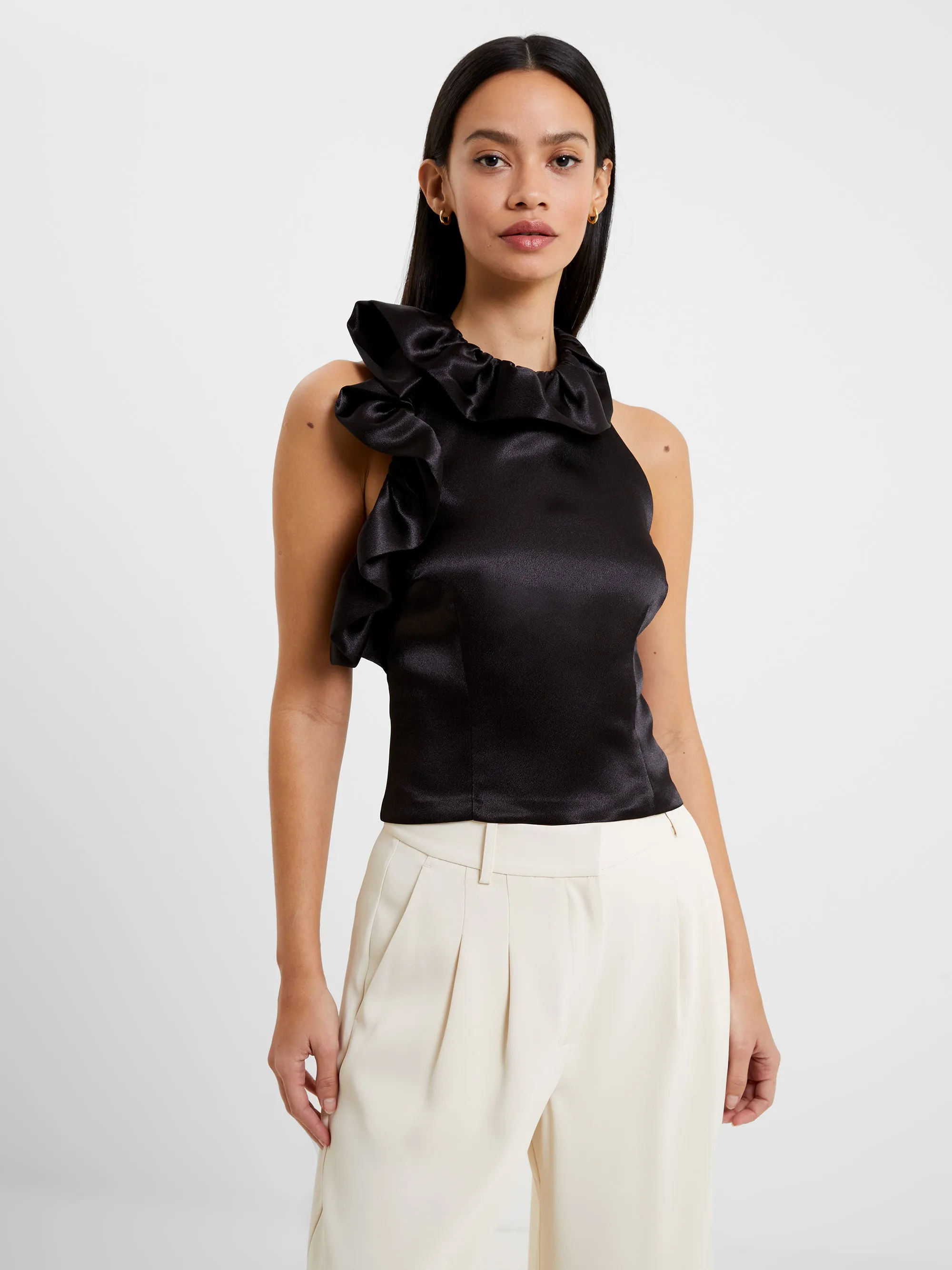 Adora Satin Ruffle Top