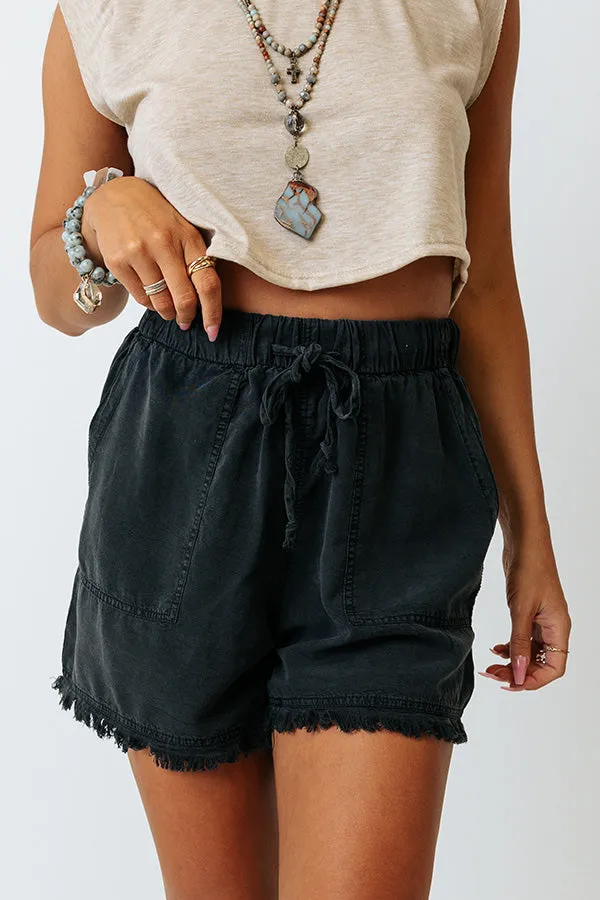 Afternoon Sail High Waist Shorts In Vintage Black