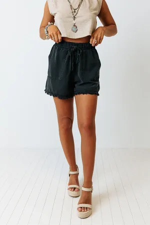 Afternoon Sail High Waist Shorts In Vintage Black