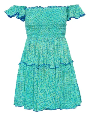 Aurora Sky Abori Smocked Mini Dress