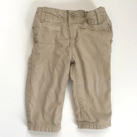 Baby Gap Jersey Lined Pull On Khaki Pants 6-12 Months