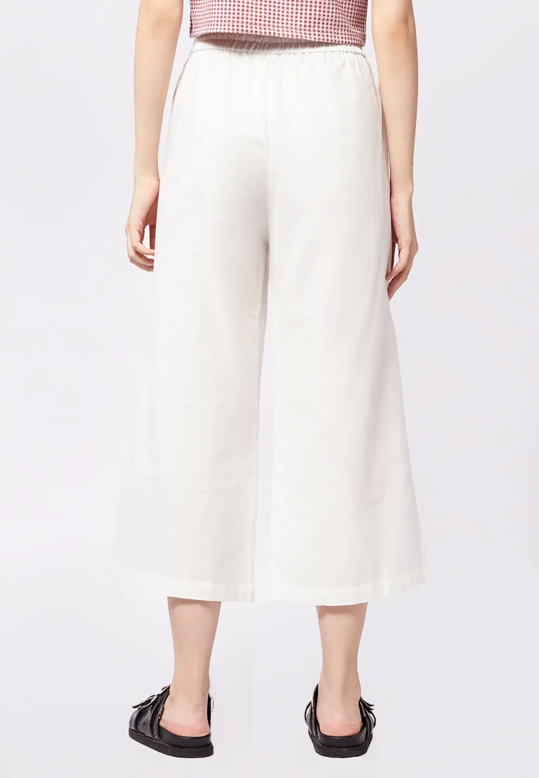 Basic Culottes Pants with Elastic Waist