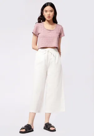 Basic Culottes Pants with Elastic Waist