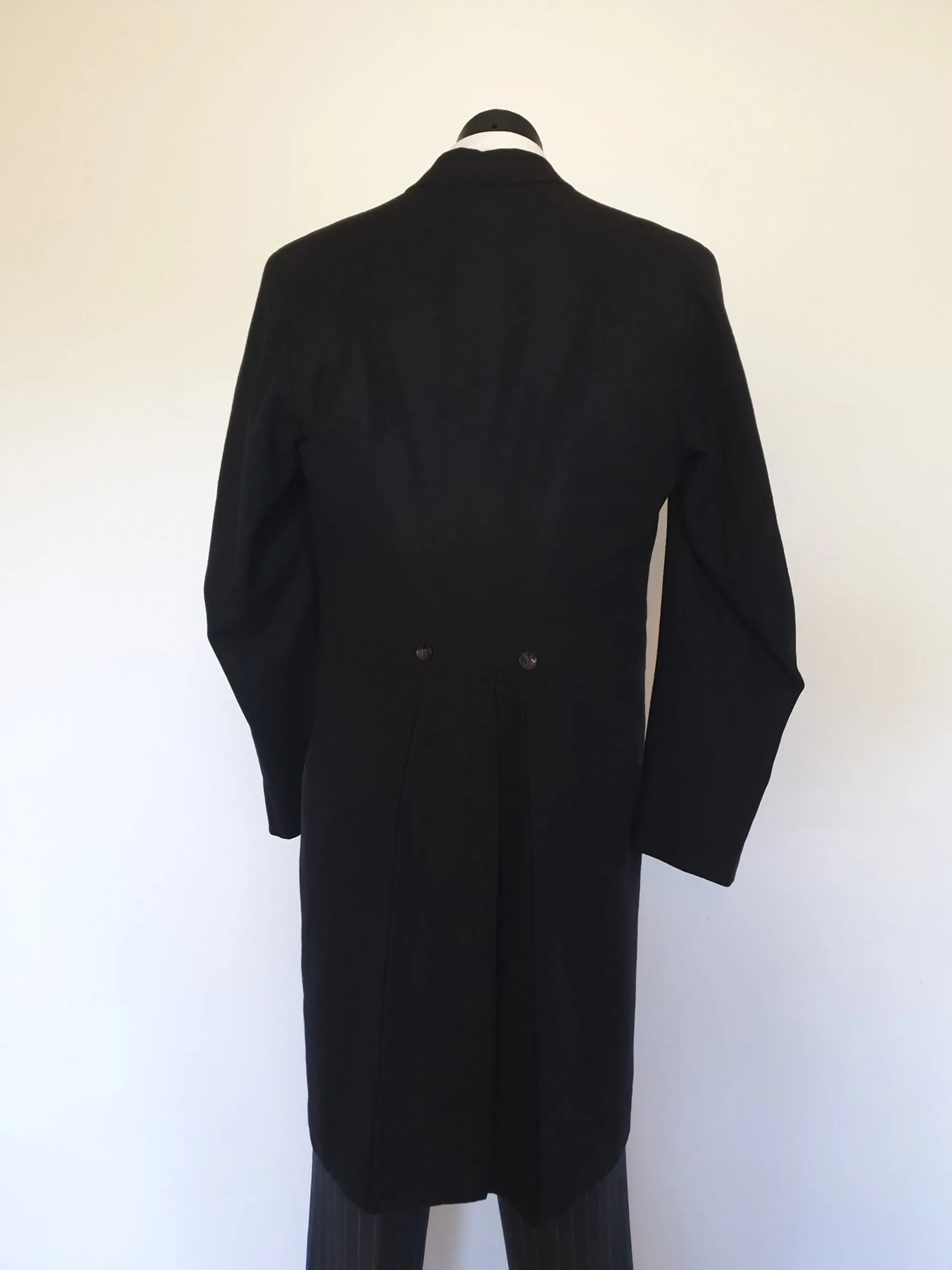 Black Wool Morning Coat - L