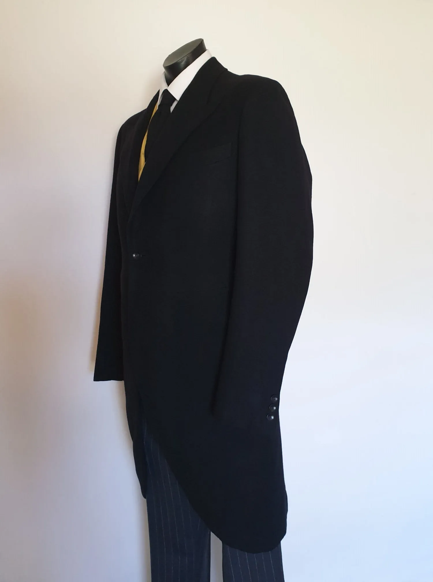 Black Wool Morning Coat - L