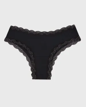 Brazilian Brief - Black Sparkle Lace