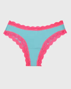 Brazilian Brief - Electric Neon Turquoise and Pink