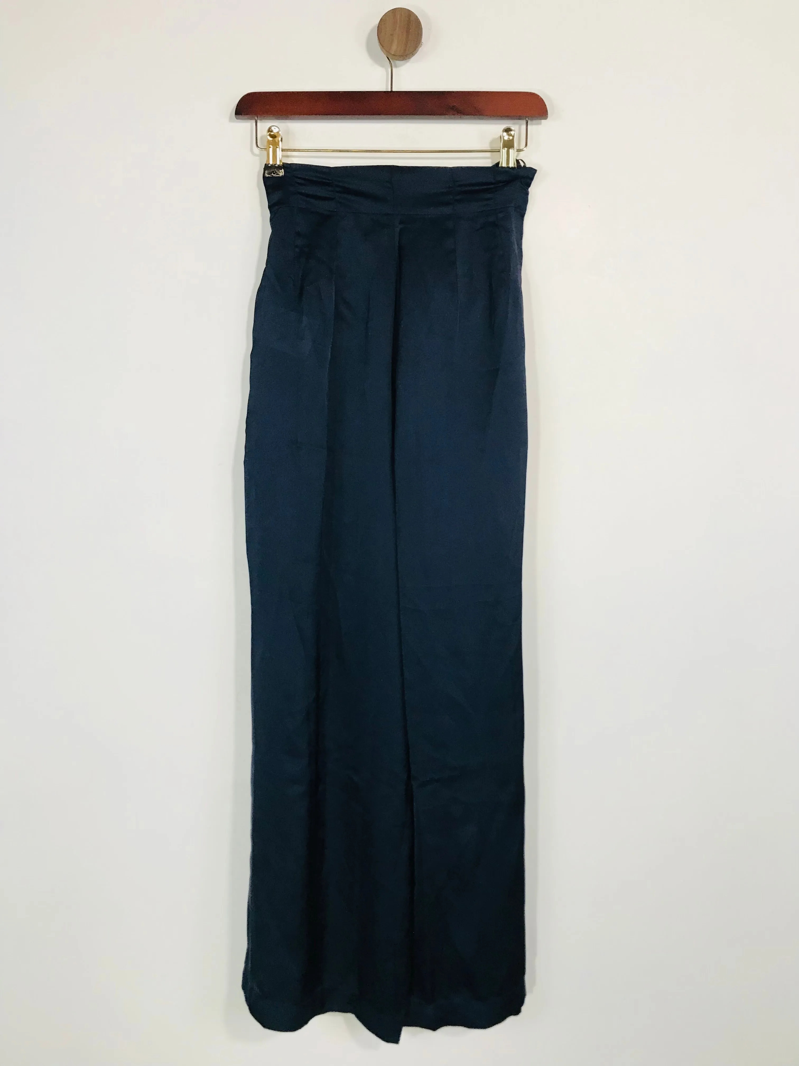 Caara Women's Satin Paper Bag Culottes Trousers | S UK8 | Blue