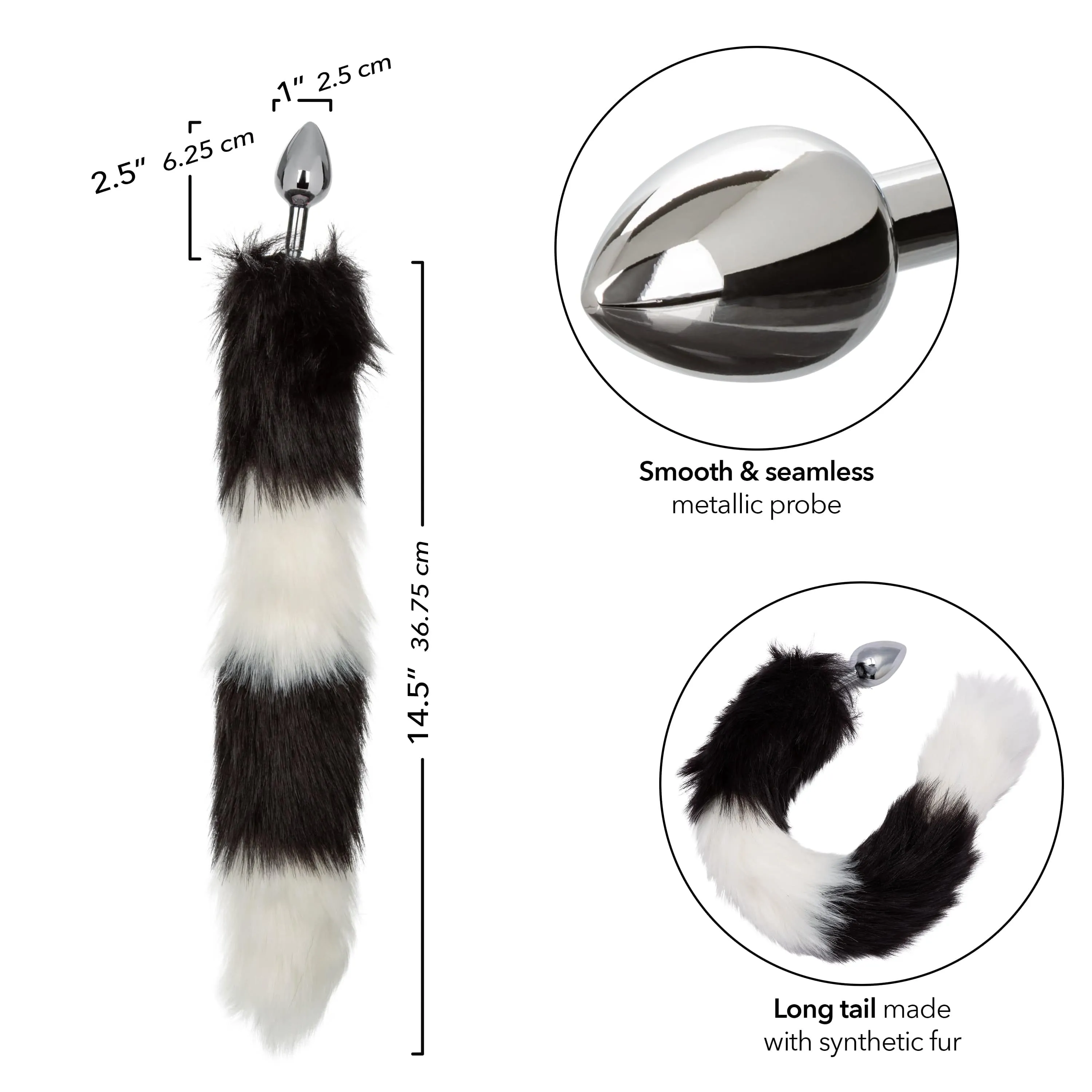 California Exotics - Running Wild Fur Tail Metal Anal Plug