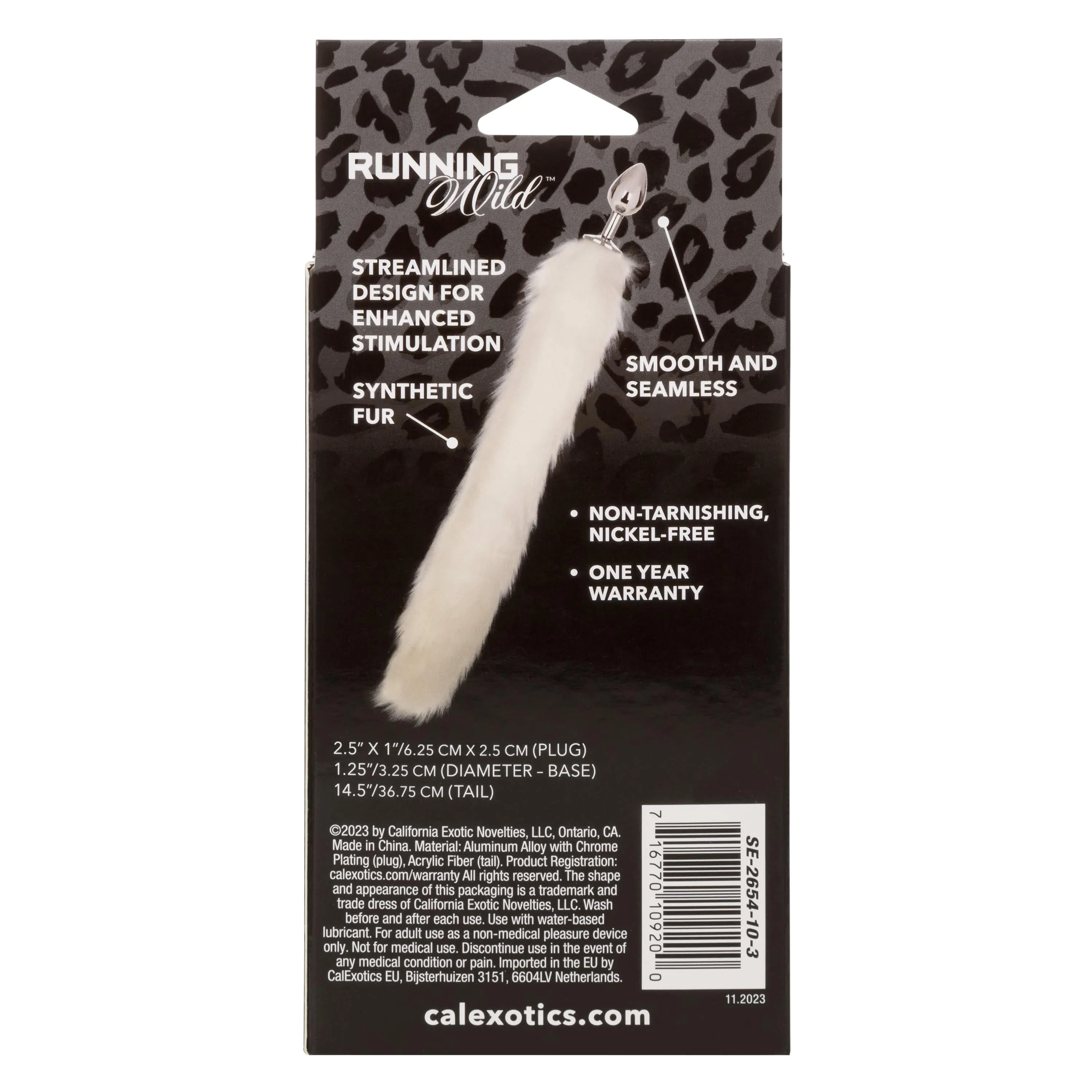 California Exotics - Running Wild Fur Tail Metal Anal Plug