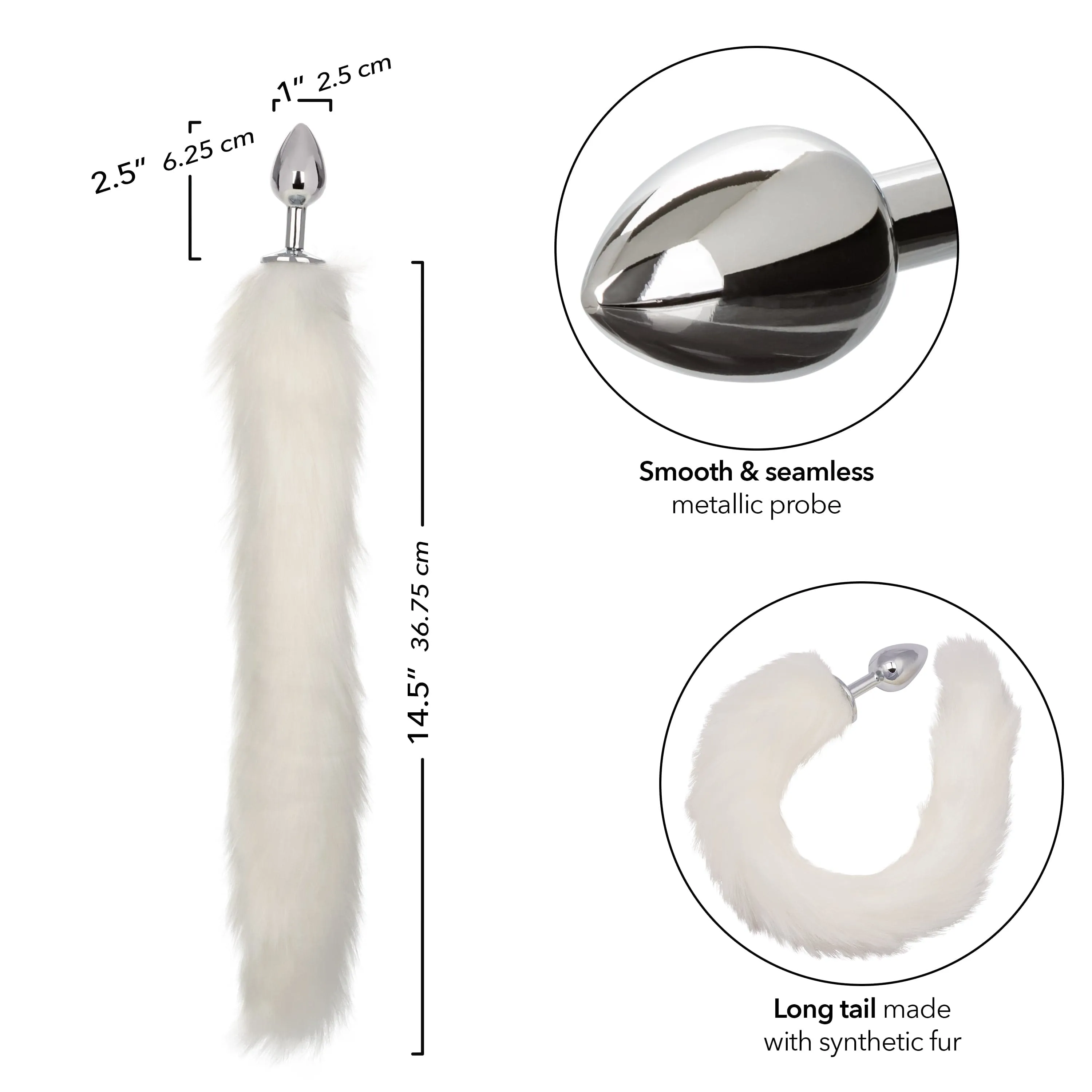 California Exotics - Running Wild Fur Tail Metal Anal Plug