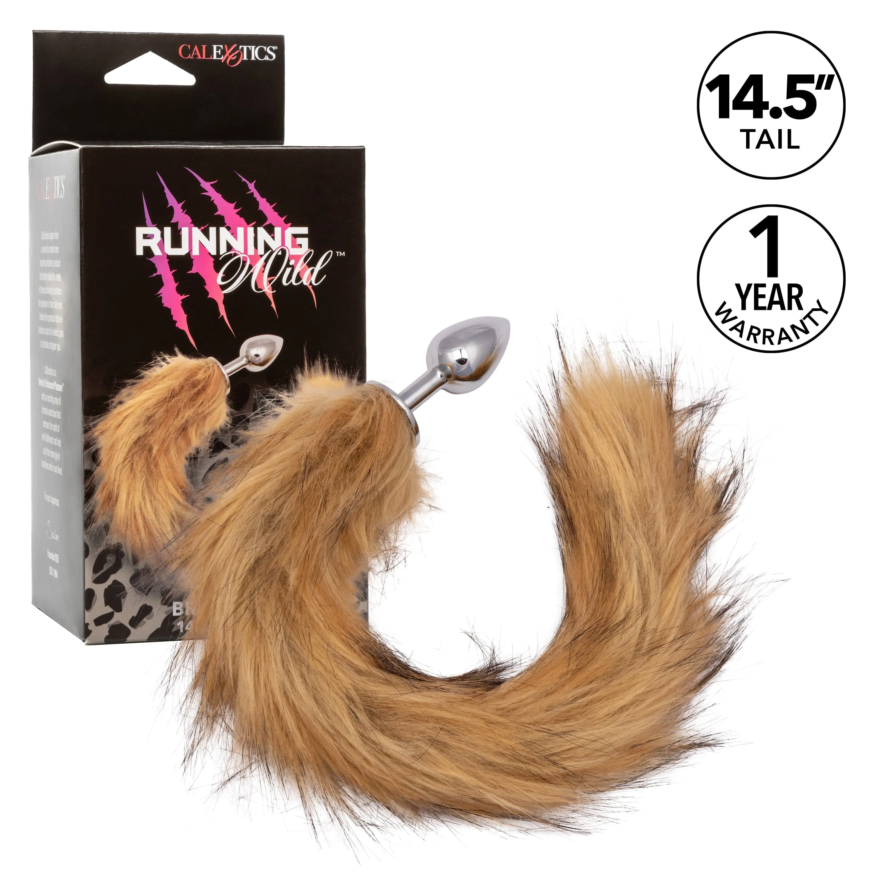 California Exotics - Running Wild Fur Tail Metal Anal Plug