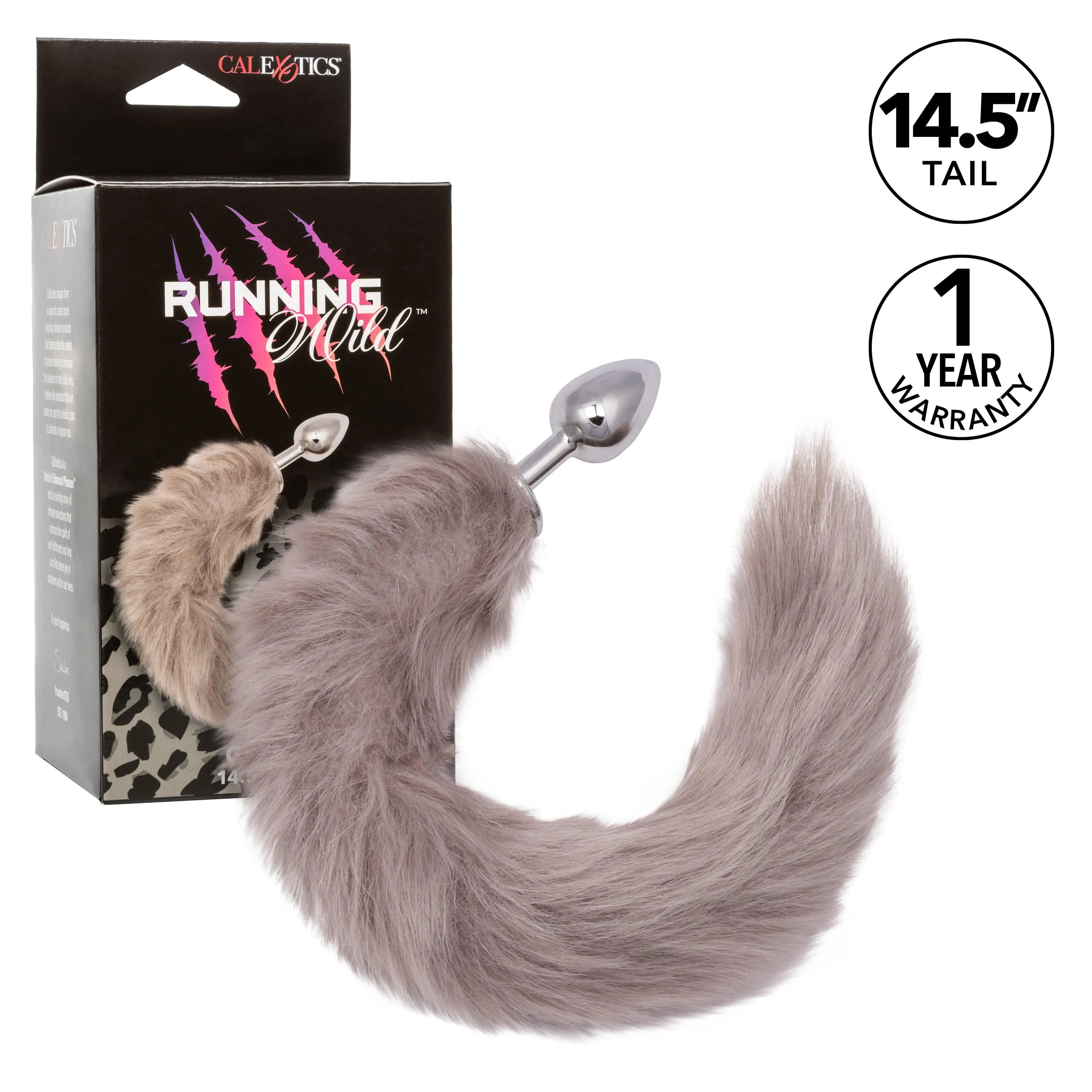 California Exotics - Running Wild Fur Tail Metal Anal Plug