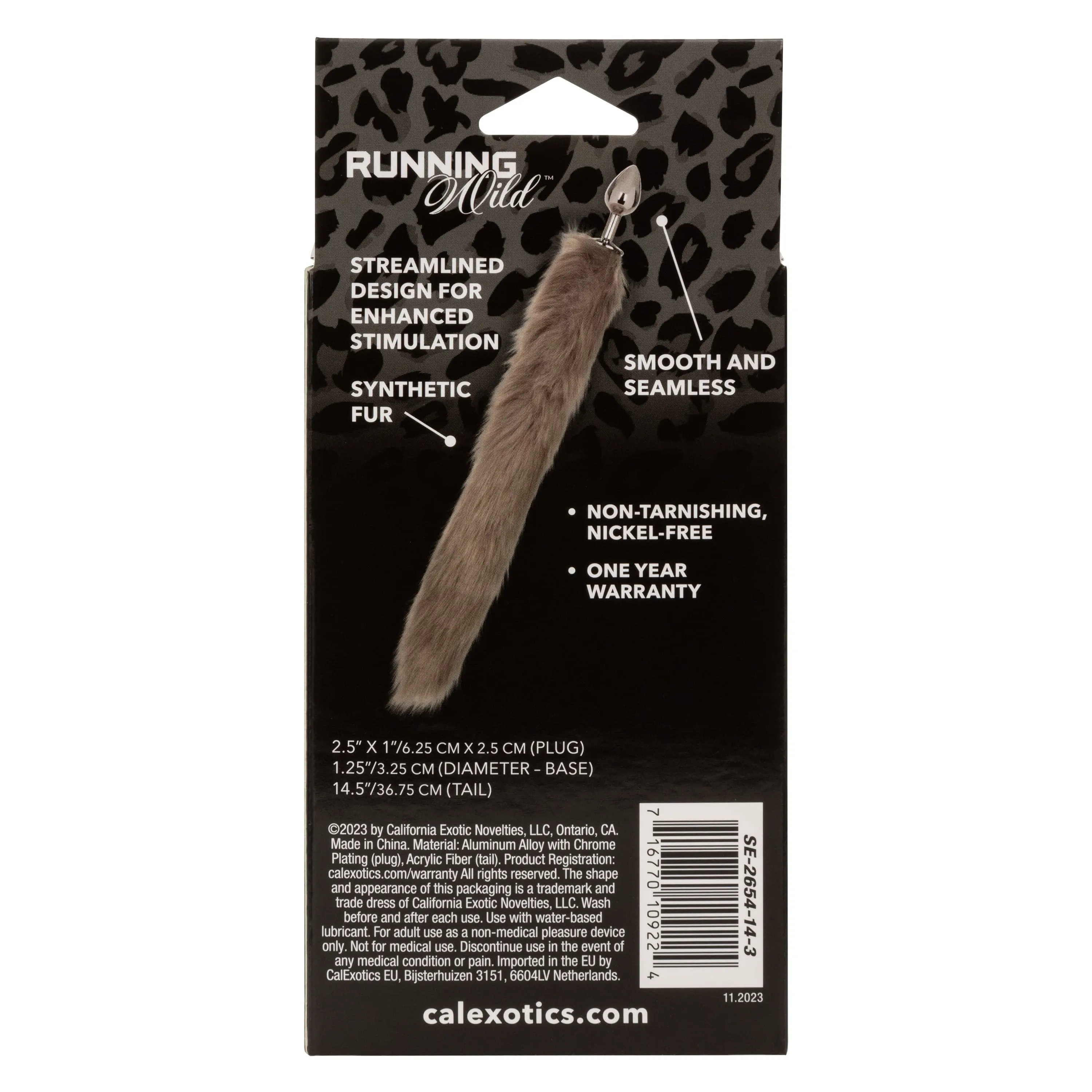 California Exotics - Running Wild Fur Tail Metal Anal Plug