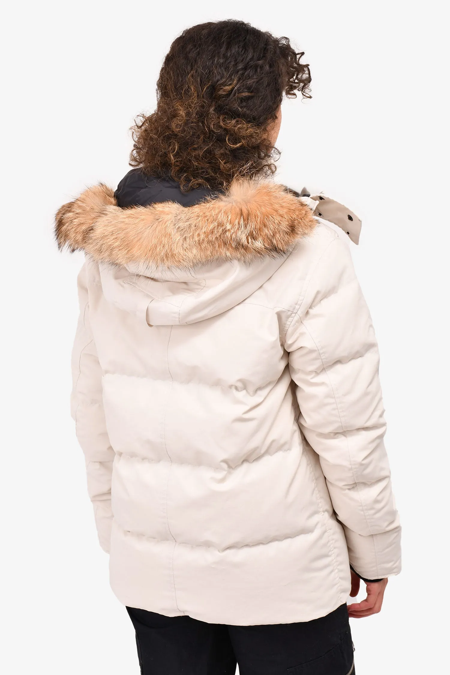 Canada Goose White Wyndham Heritage Fur Hooded Parka Coat Size M