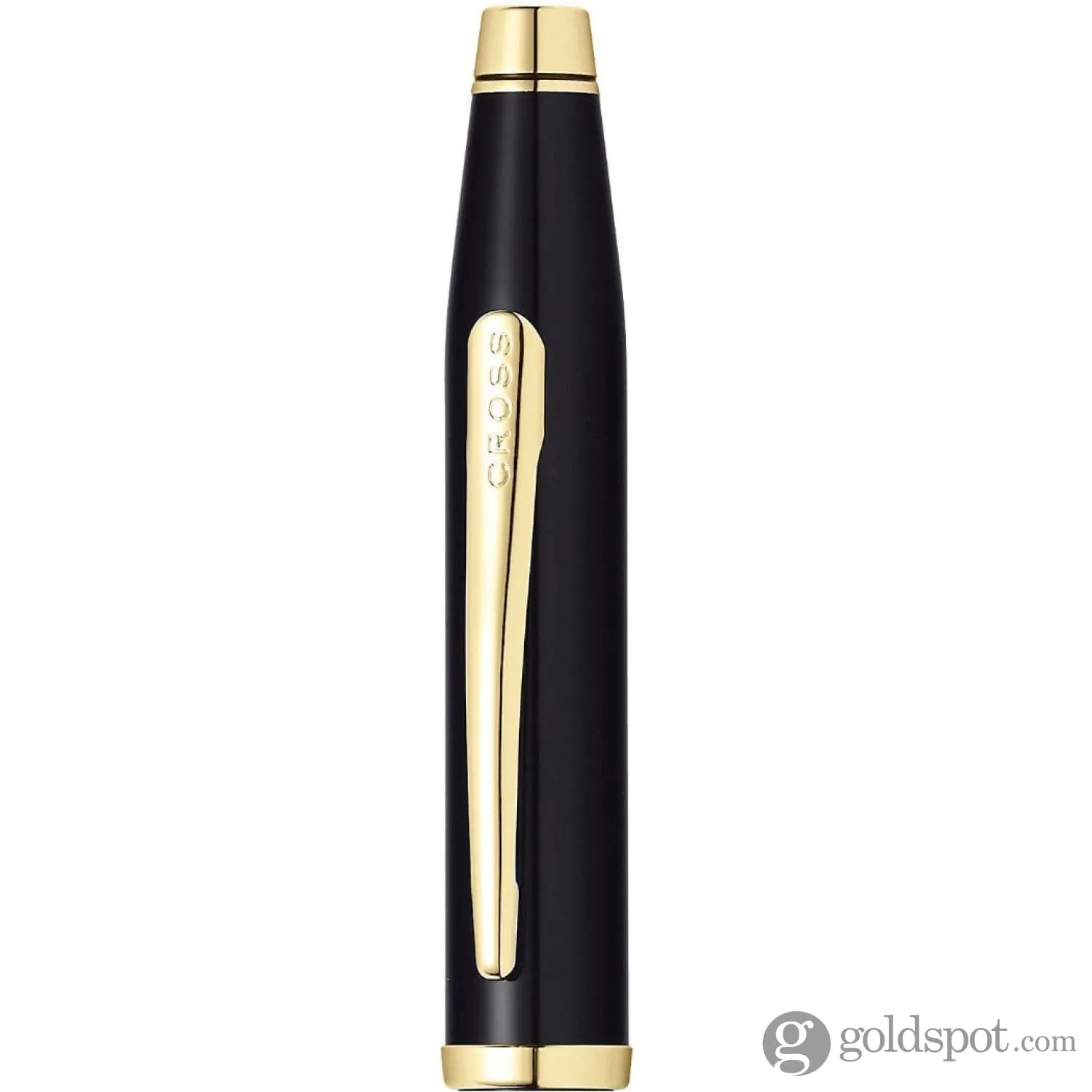 Cross Century II Ballpoint Pen in Black Lacquer with 23K Gold Trim