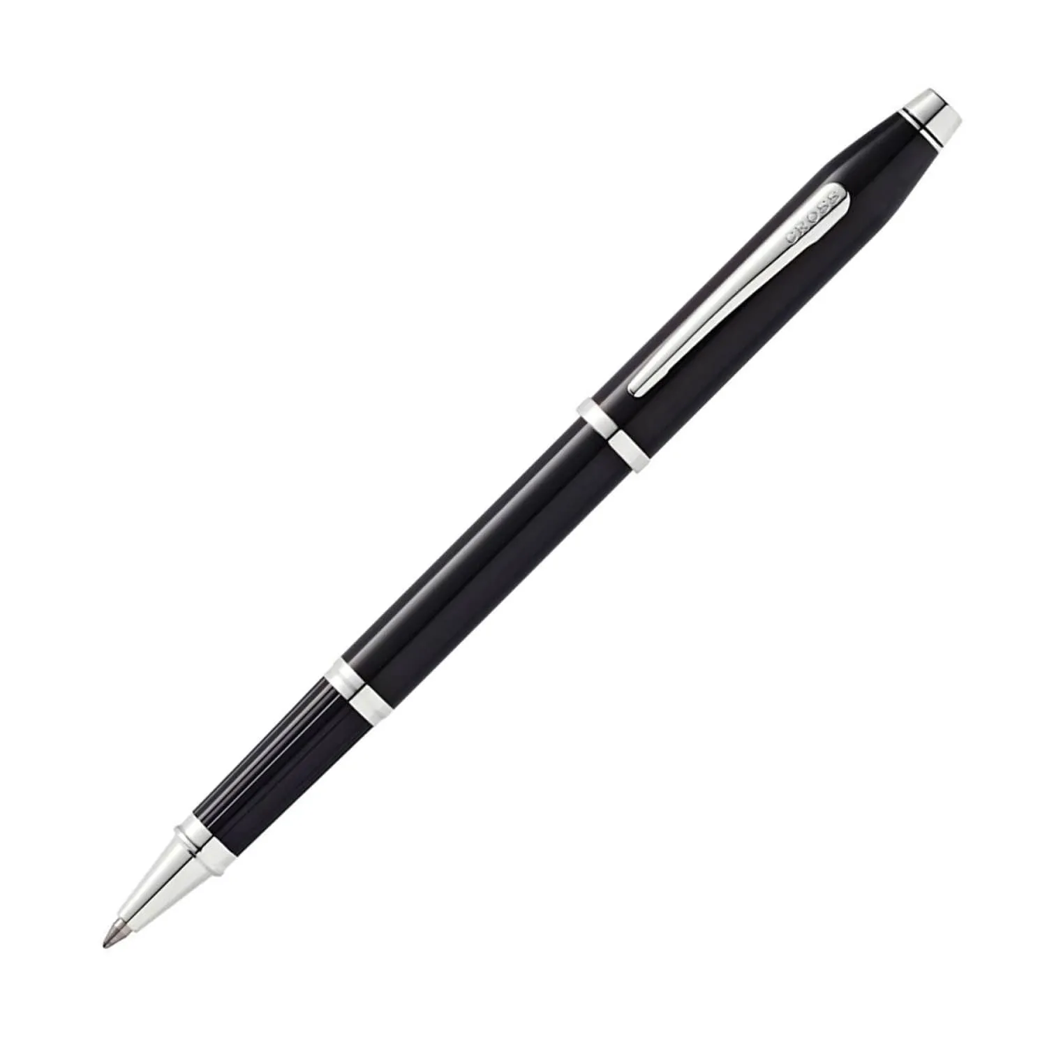 Cross Century II Selectip Rollerball Pen in Black Lacquer & Rhodium Plated Trim