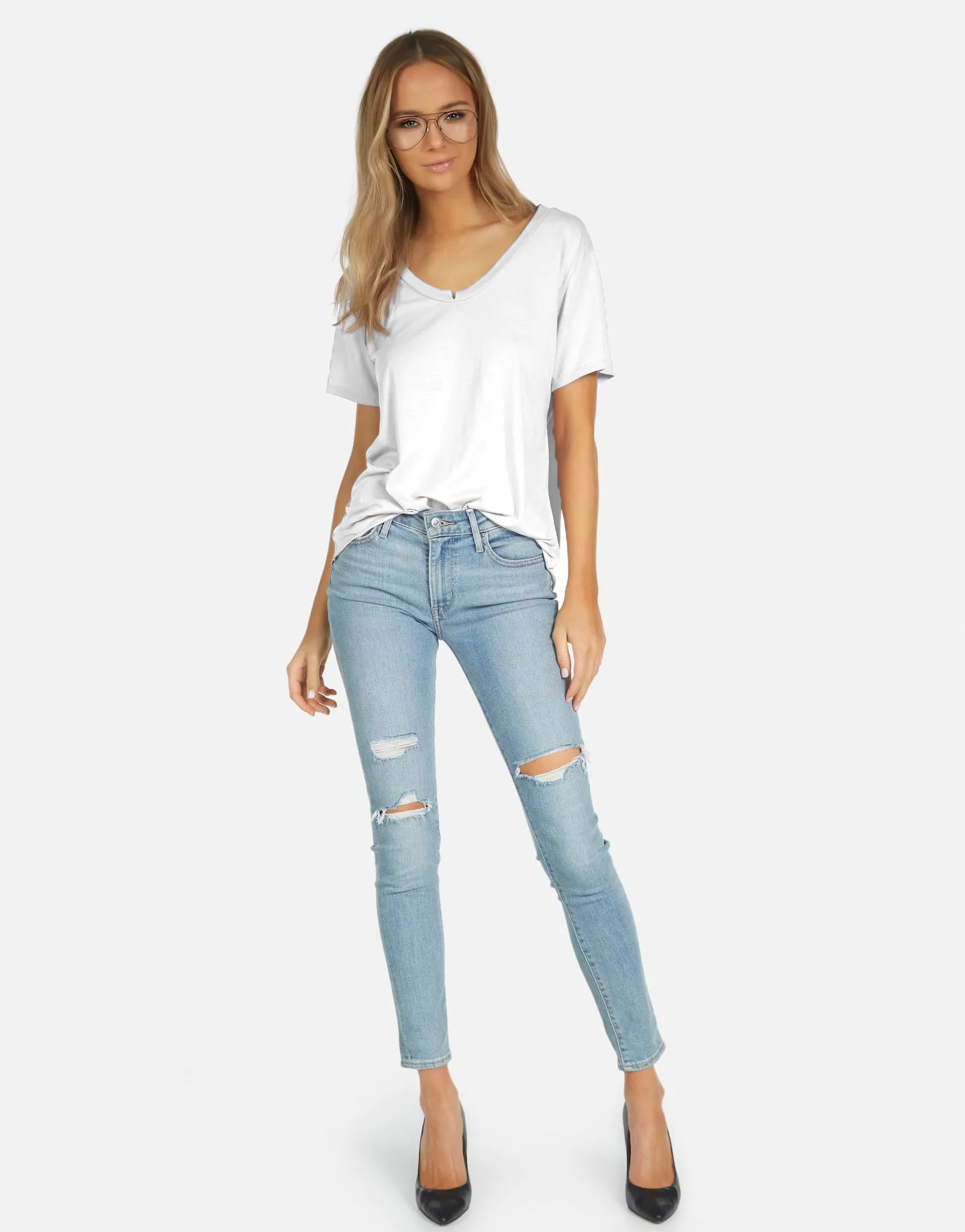 Delano Core Boyfriend Tee White