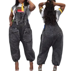 Denim Jean Wide Leg Fashion  Women Overall  Jumpsuit