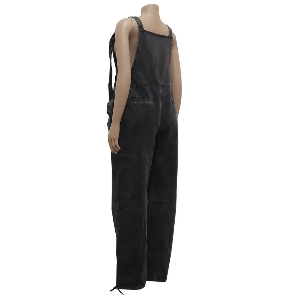 Denim Jean Wide Leg Fashion  Women Overall  Jumpsuit