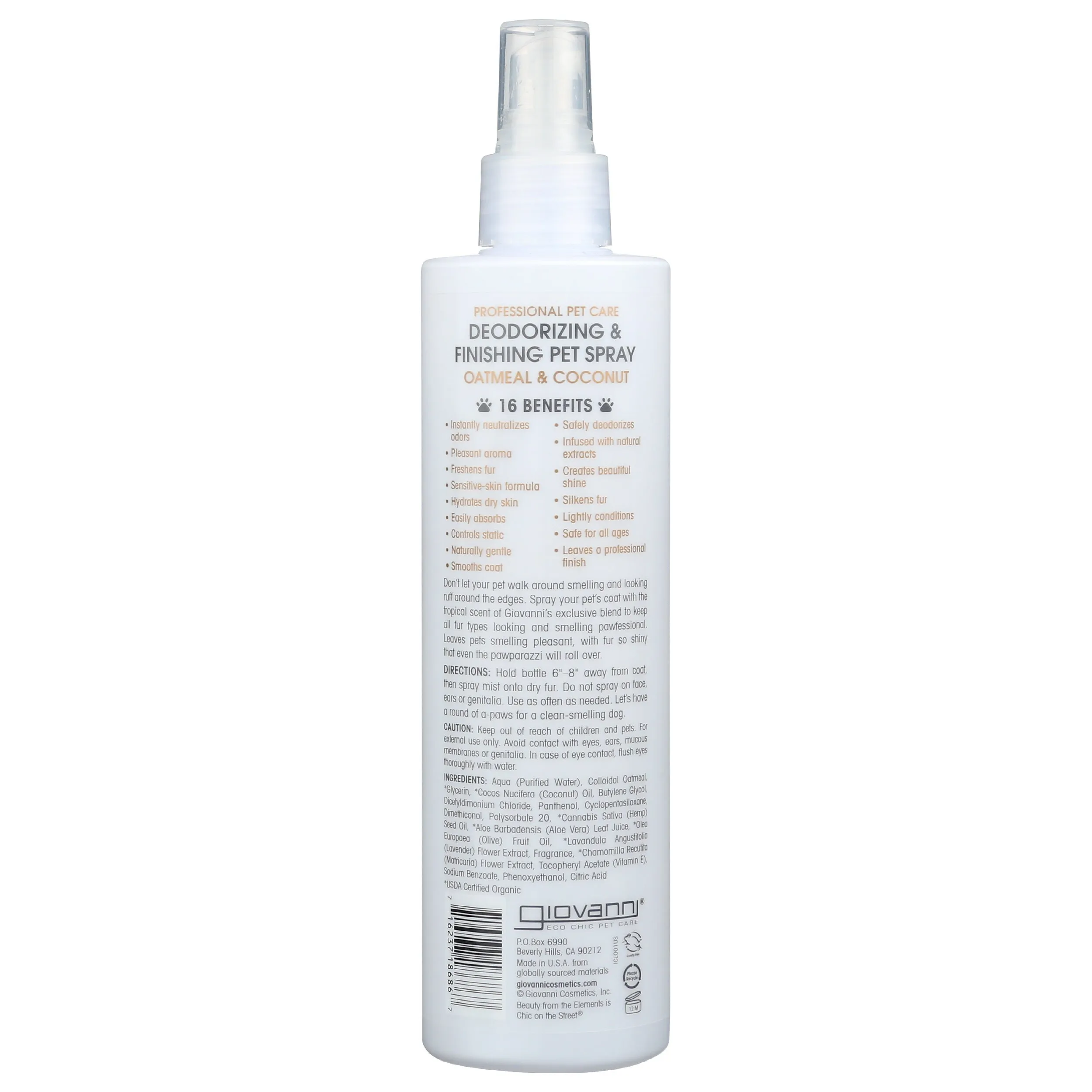 Deodorizing & Finishing Pet Spray (Oatmeal & Coconut)