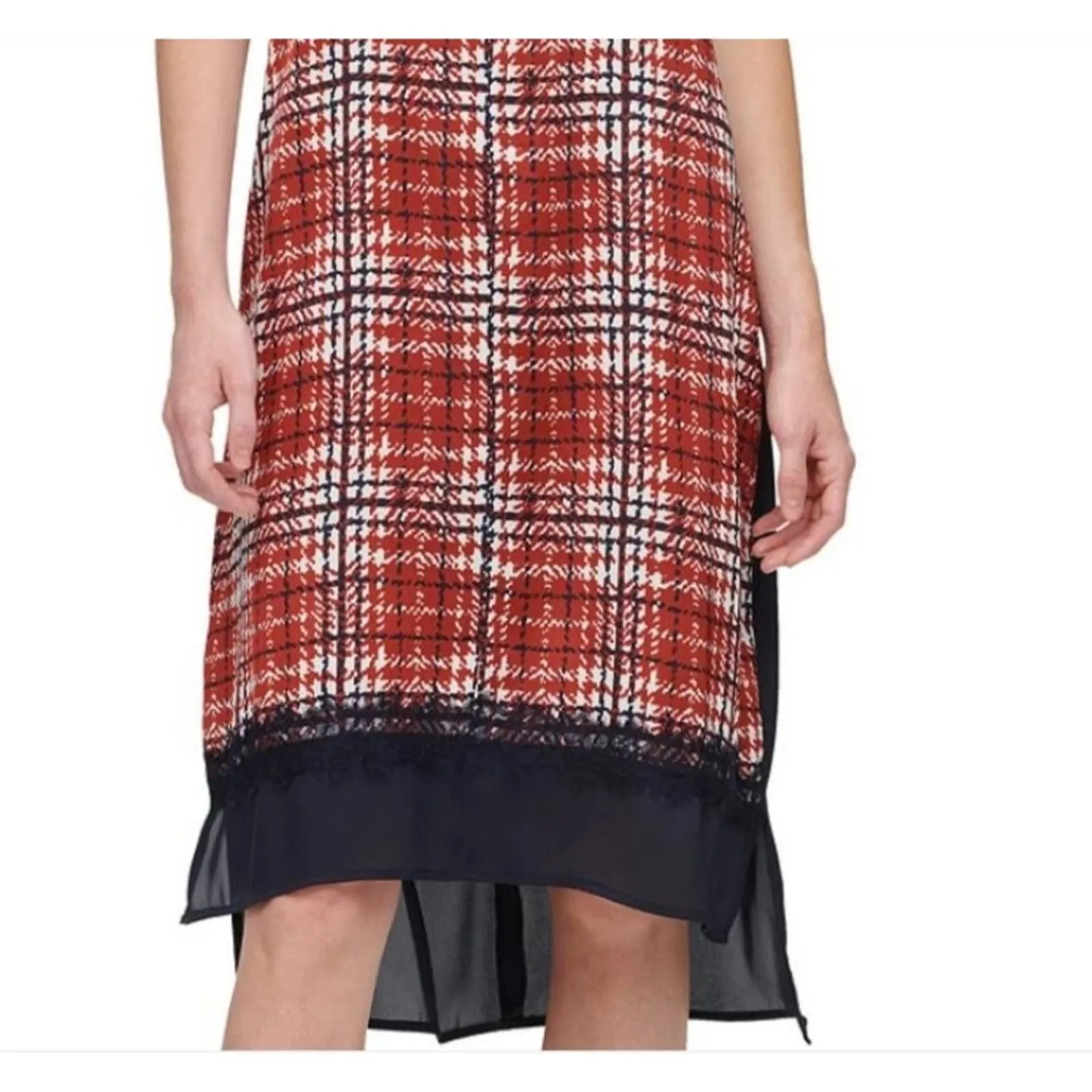 DKNY Sleeveless Printed Shift Dress Russet