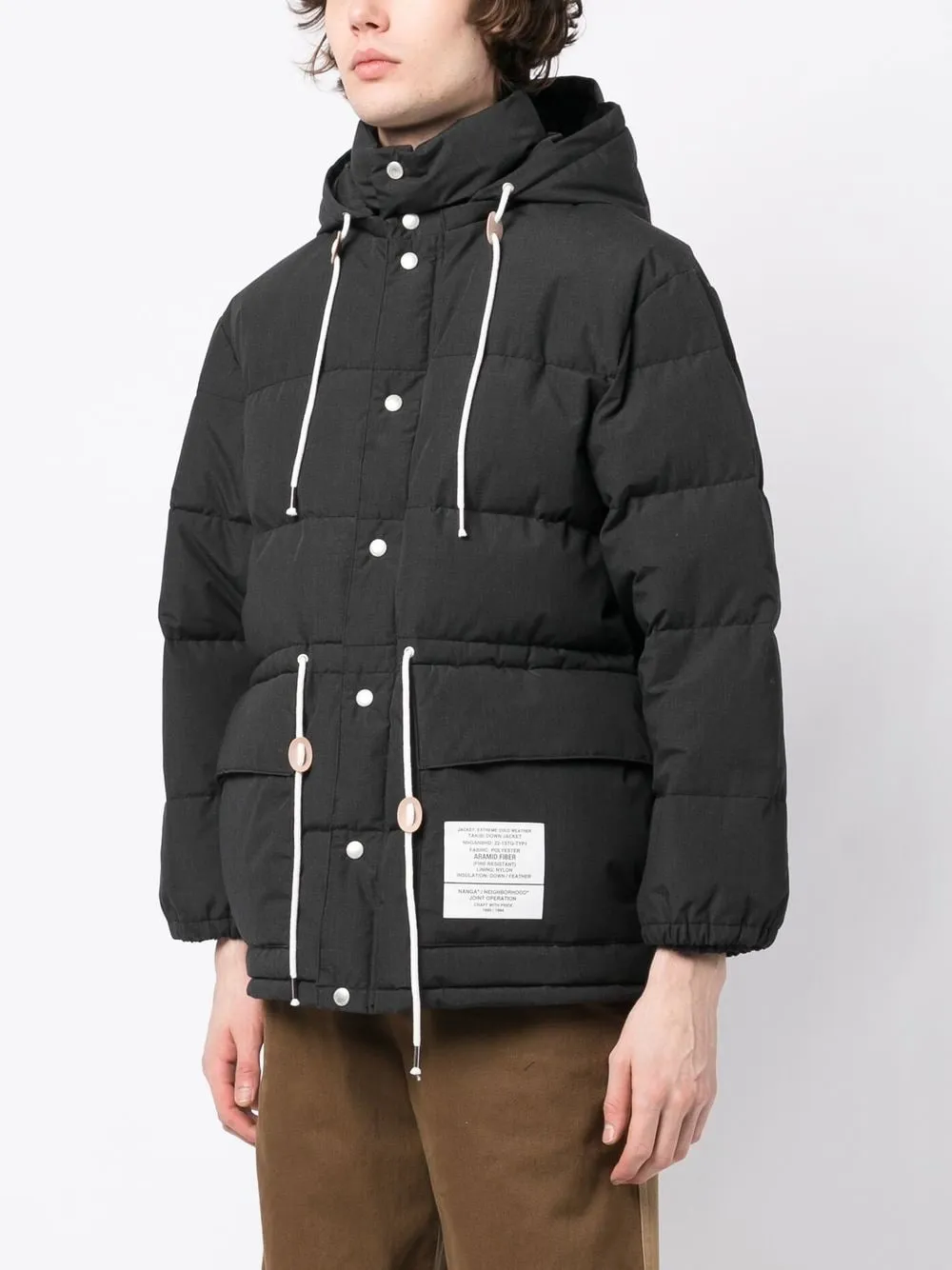 Drawstring-Fastened Padded Jacket