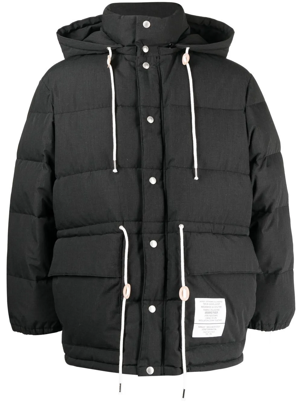 Drawstring-Fastened Padded Jacket