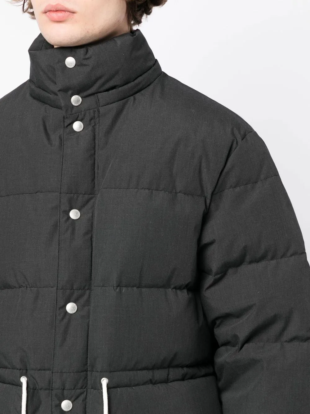 Drawstring-Fastened Padded Jacket