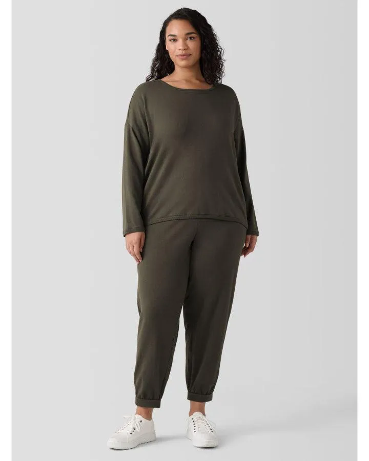 Eileen Fisher Cozy Brushed Terry Hug Box Top