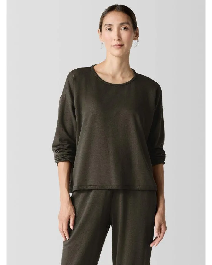 Eileen Fisher Cozy Brushed Terry Hug Box Top