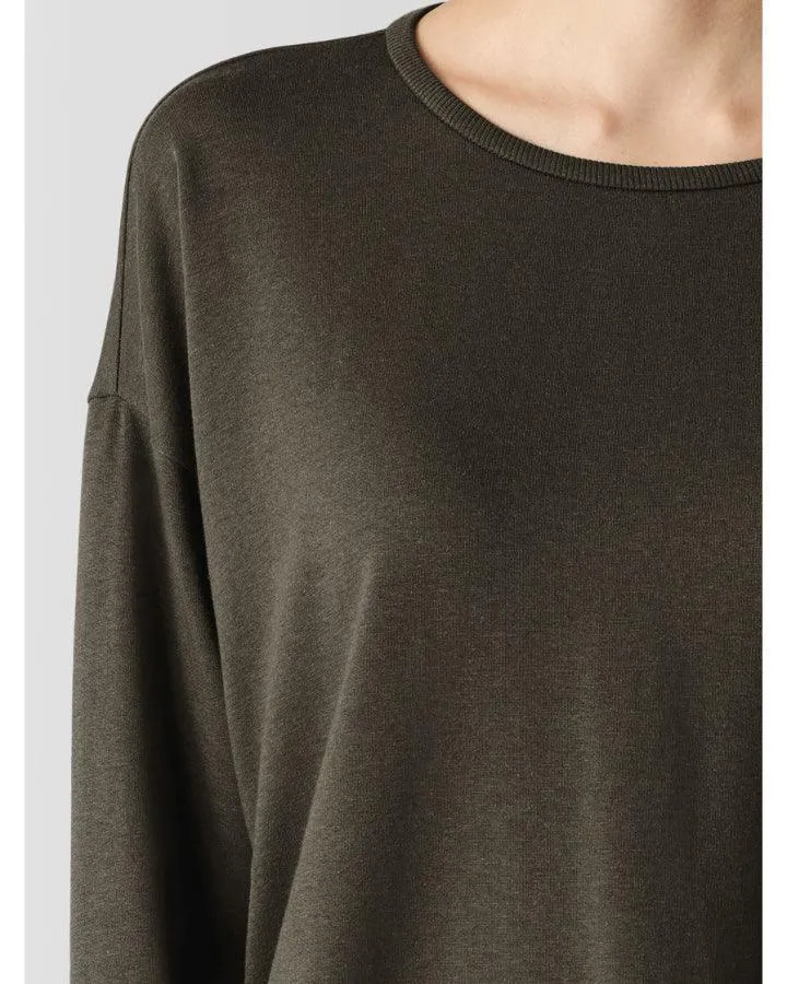 Eileen Fisher Cozy Brushed Terry Hug Box Top