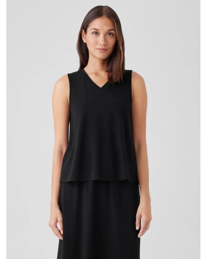 Eileen Fisher Stretch Jersey Knit V-Neck Tank Top