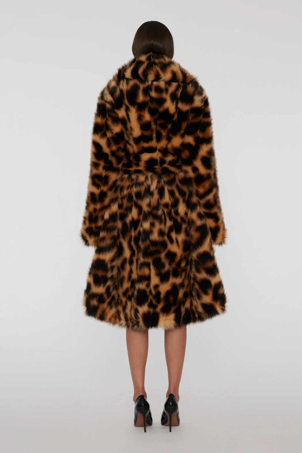 Faux Fur Coat - Honey Peach Comb.