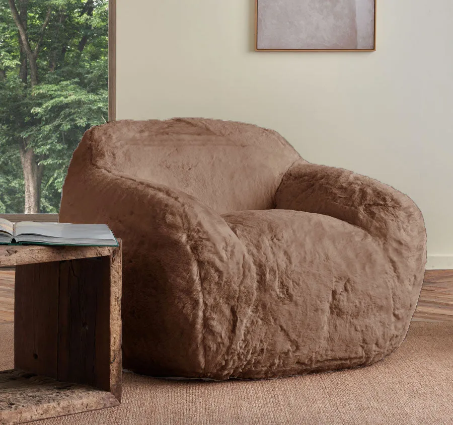 Faux Fur Cozy Chair Range Taupe