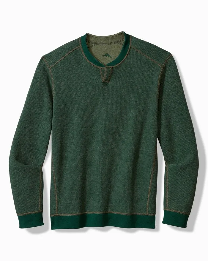 Flip Coast Reversible Abaco Sweatshirt in Army Green Heather by Tommy Bahama