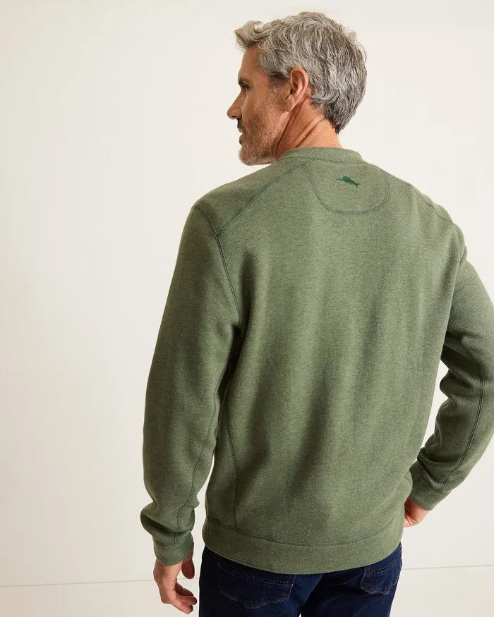 Flip Coast Reversible Abaco Sweatshirt in Army Green Heather by Tommy Bahama