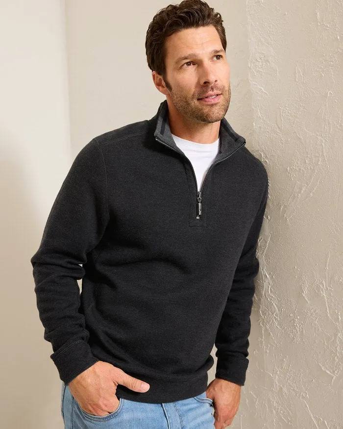 Flip Coast Reversible Half-Zip Sweatshirt in Black by Tommy Bahama