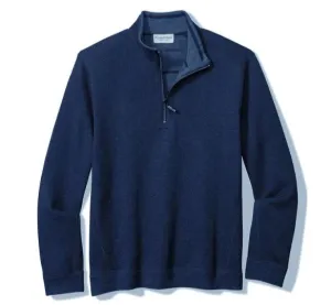 Flip Coast Reversible Half-Zip Sweatshirt in Blue Note Heather by Tommy Bahama