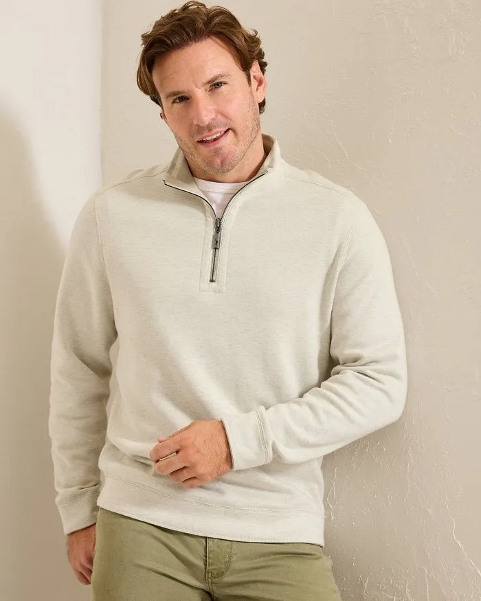 Flip Coast Reversible Half-Zip Sweatshirt in Lychee Heather by Tommy Bahama