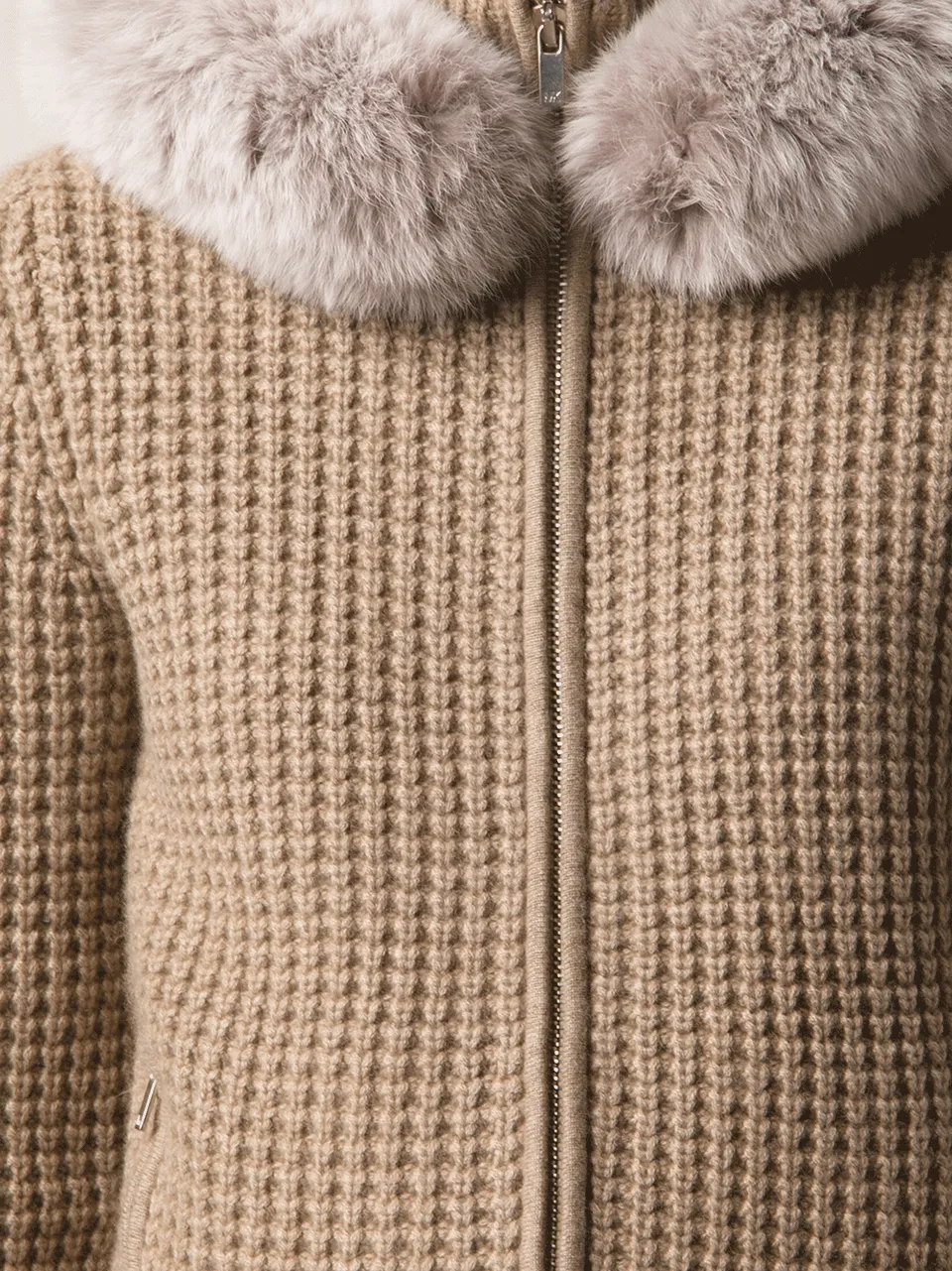 Fur Trim Cashmere Hoodie