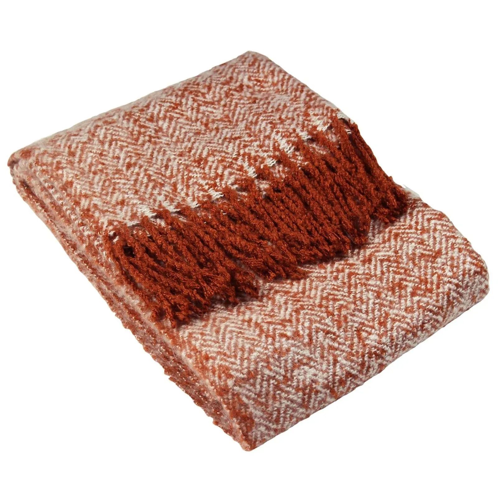 Furn Weaver Herringbone Throw - Rust