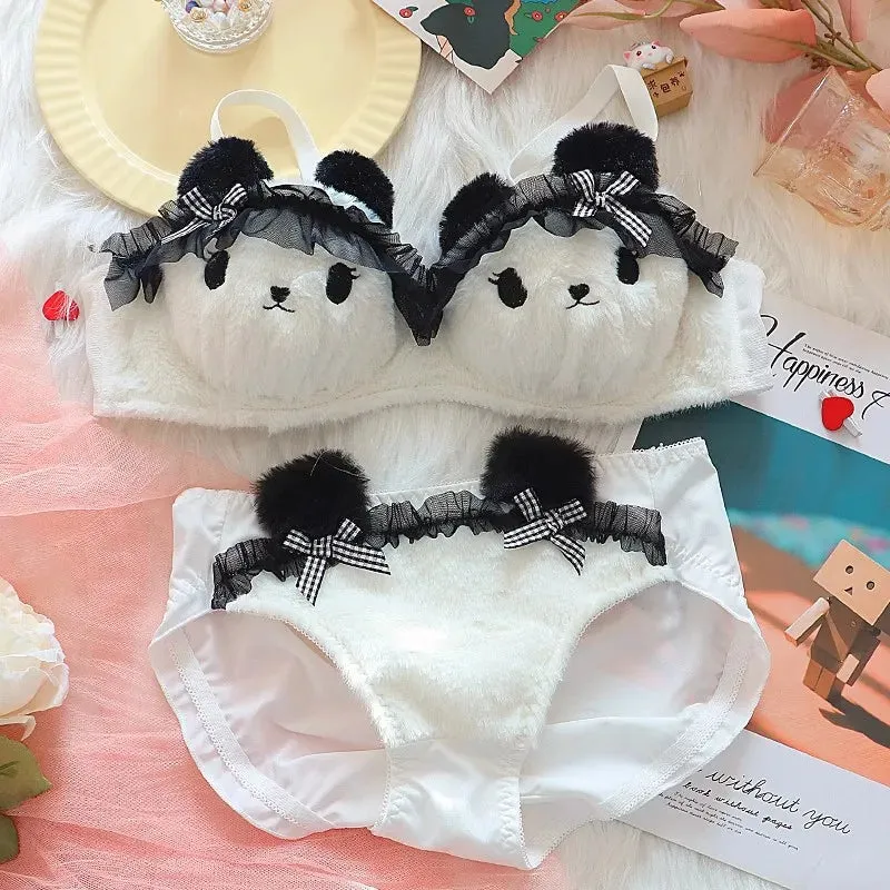 Fuzzy Panda Princess Lingerie Set