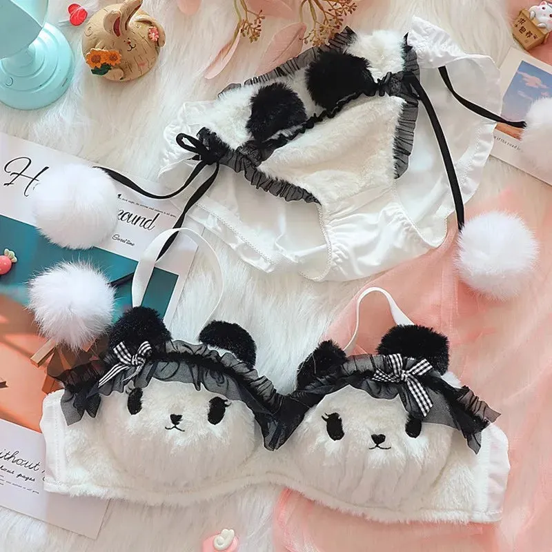 Fuzzy Panda Princess Lingerie Set