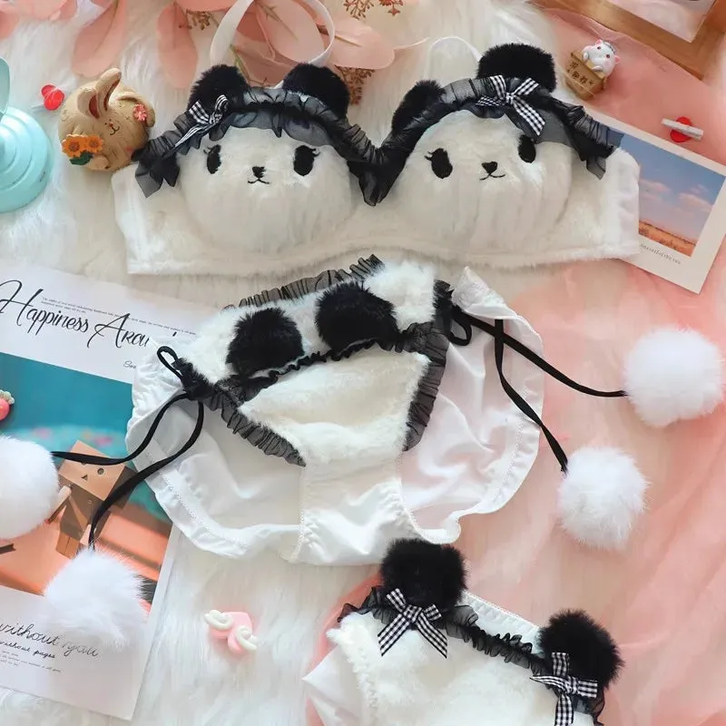 Fuzzy Panda Princess Lingerie Set