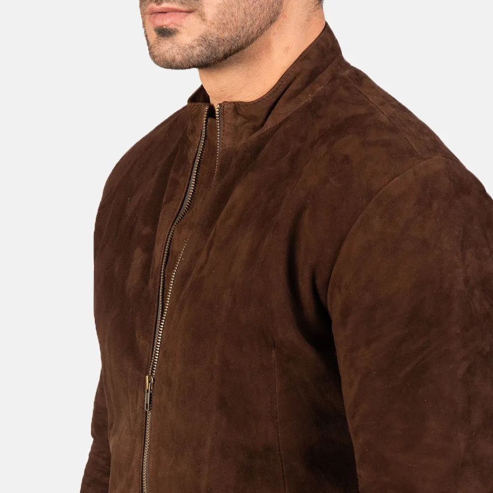 Gentleman Mocha Suede Leather Biker Jacket