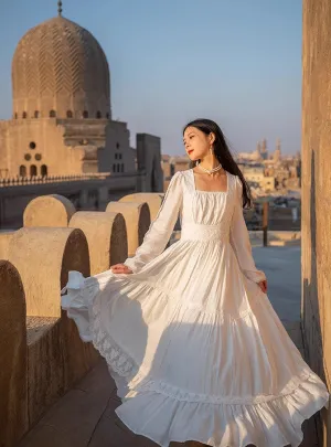 Gunne Sax Style Dreamy Prairie White Dress