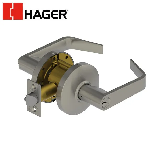 Hager - 3553 - Lever - Entry - 2-3/4" - Optional Finish - Optional Trim - Optional Keyway